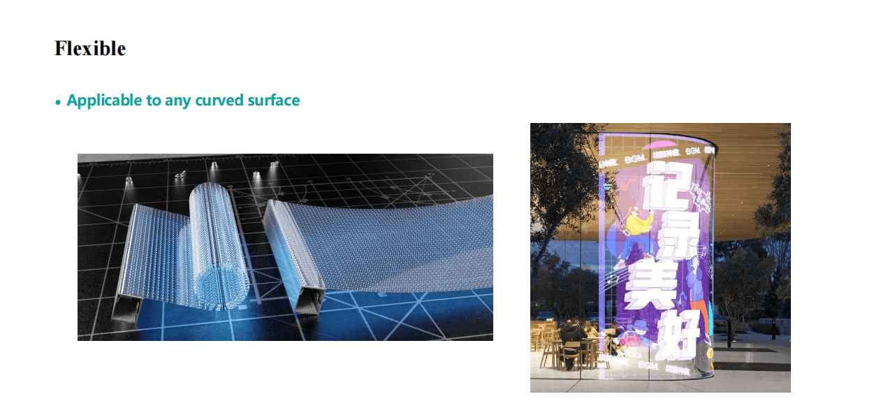 flexibility of LED Flexible Transparent Film Screen