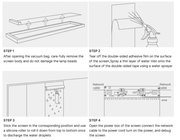 installation of LED Flexible Transparent Film Screen